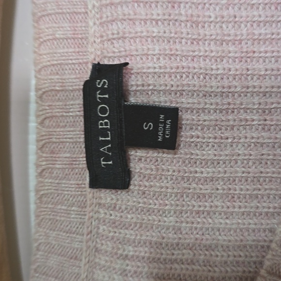 Talbots Marled Pink Tunic Sweater with Elbow Patches - Picture 6 of 8